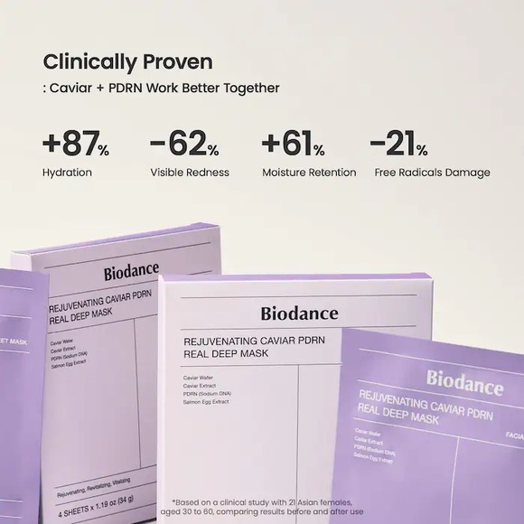 Biodance Rejuvenating Caviar PDRN Real Deep Mask - 4 Pack - Picture 4 of 13